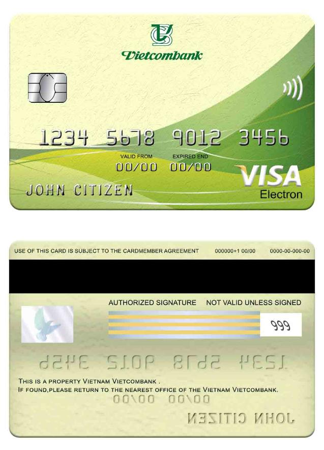 Vietnam Vietcombank visa electron card